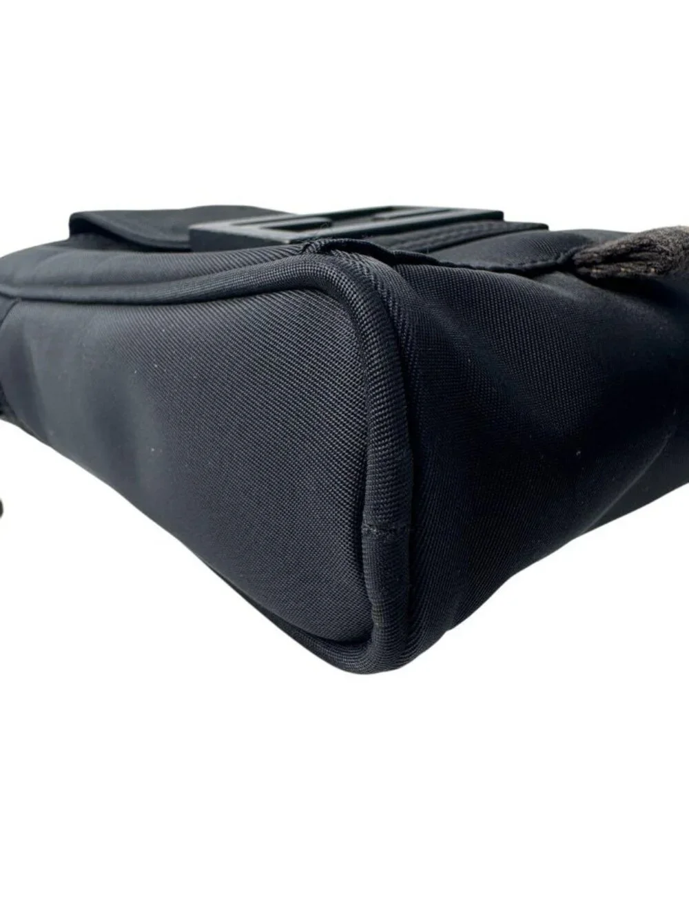 Fendi Baguette Phone Pouch Nylon Shoulder Bag Black